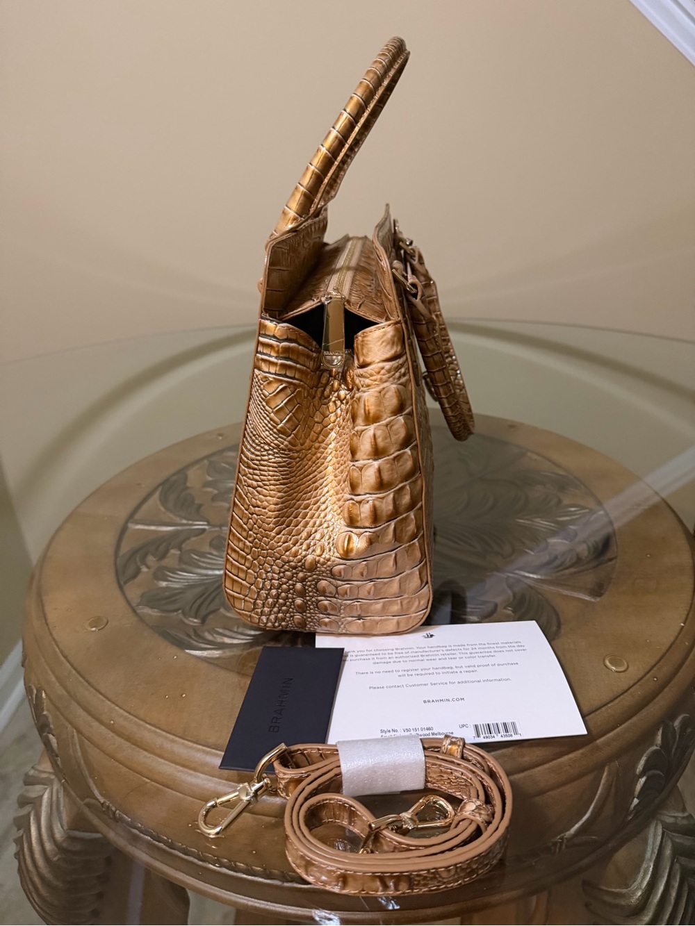 Brahmin Small Finley Satchel Driftwood with Removable Strap - Picture 7 of 14